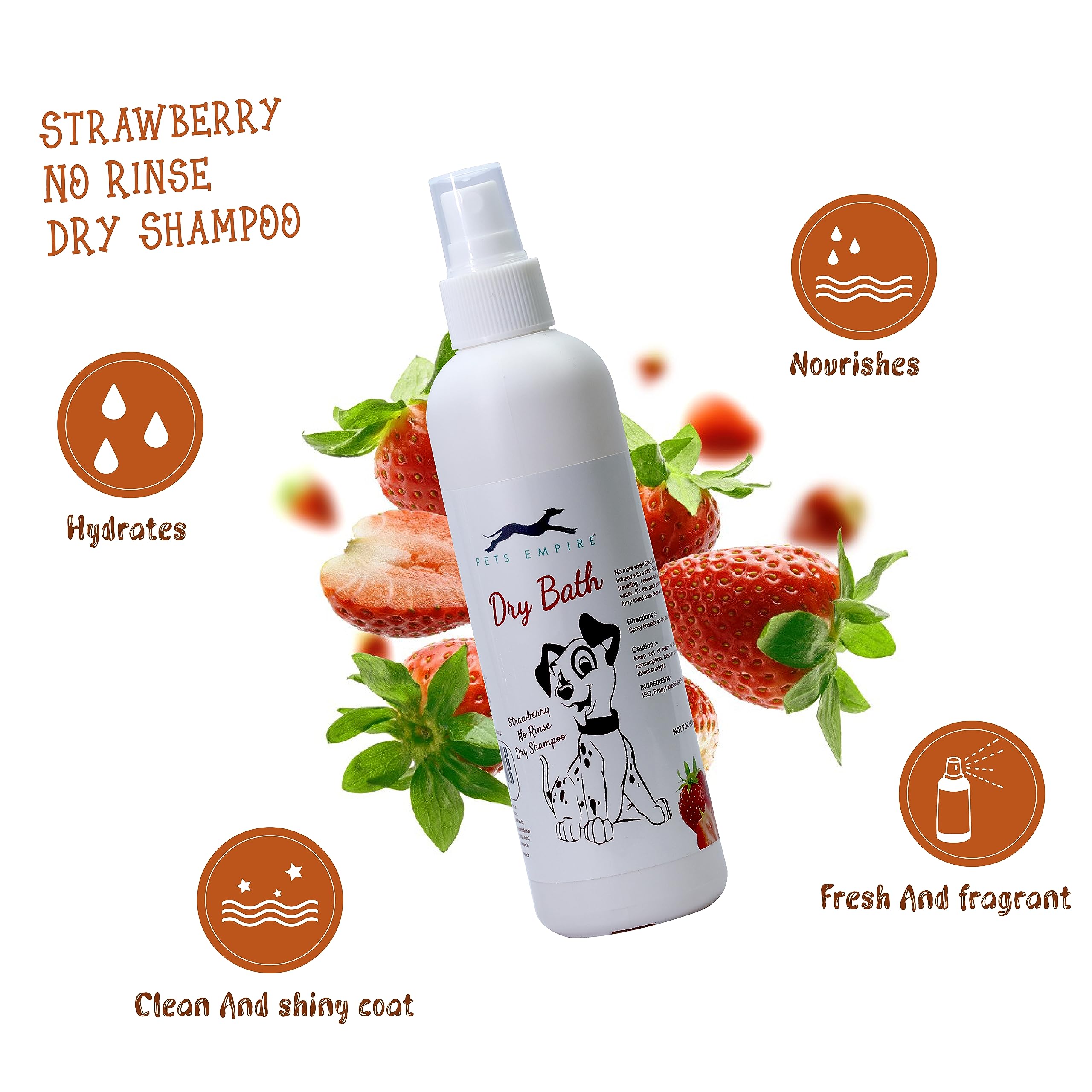 Pets Empire Shampoo for Dogs (Pack of 1 x 250gm)| Strawberry Dry Bath Dog Shampoo | Natural Anti-Fungal, Anti-Itching Formula | Soothes Itching, Rashes, Infections | Healthy, Shiny Coat 4