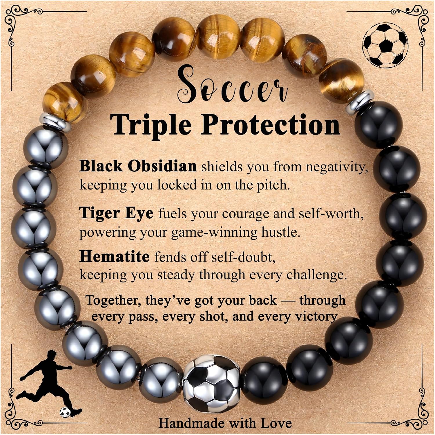 AryaHozel Soccer Football Basketball Baseball Bracelets for Boys Men