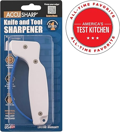 Miniatura 7 de AccuSharp Afilador de cuchillos y herramientas y cuchillas de repuesto, compacto y fácil de usar, afilador para cuchillos de cocina, cuchillos de