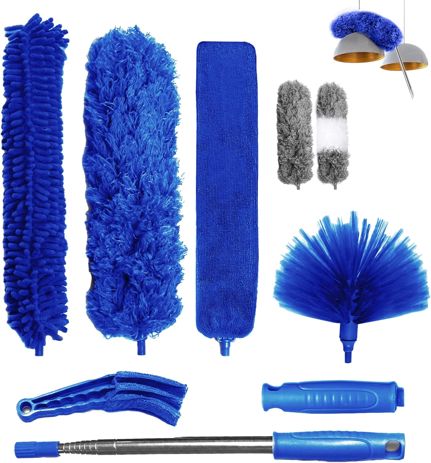 7PCs Feather Dusters for Cleaning Extendable Dusters for High Ceiling