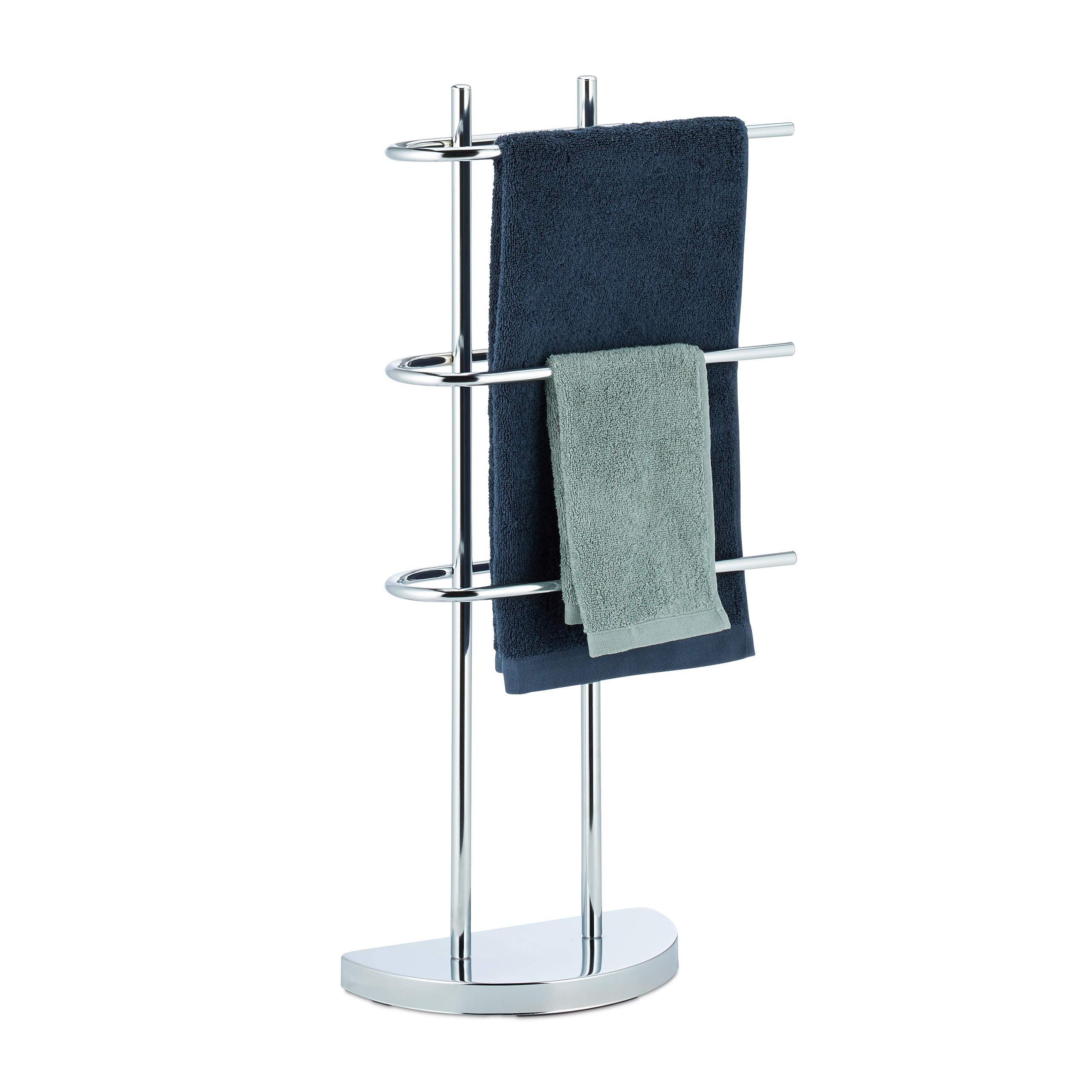 Relaxdays Dreiarmiger Handtuchhalter aus Chrom