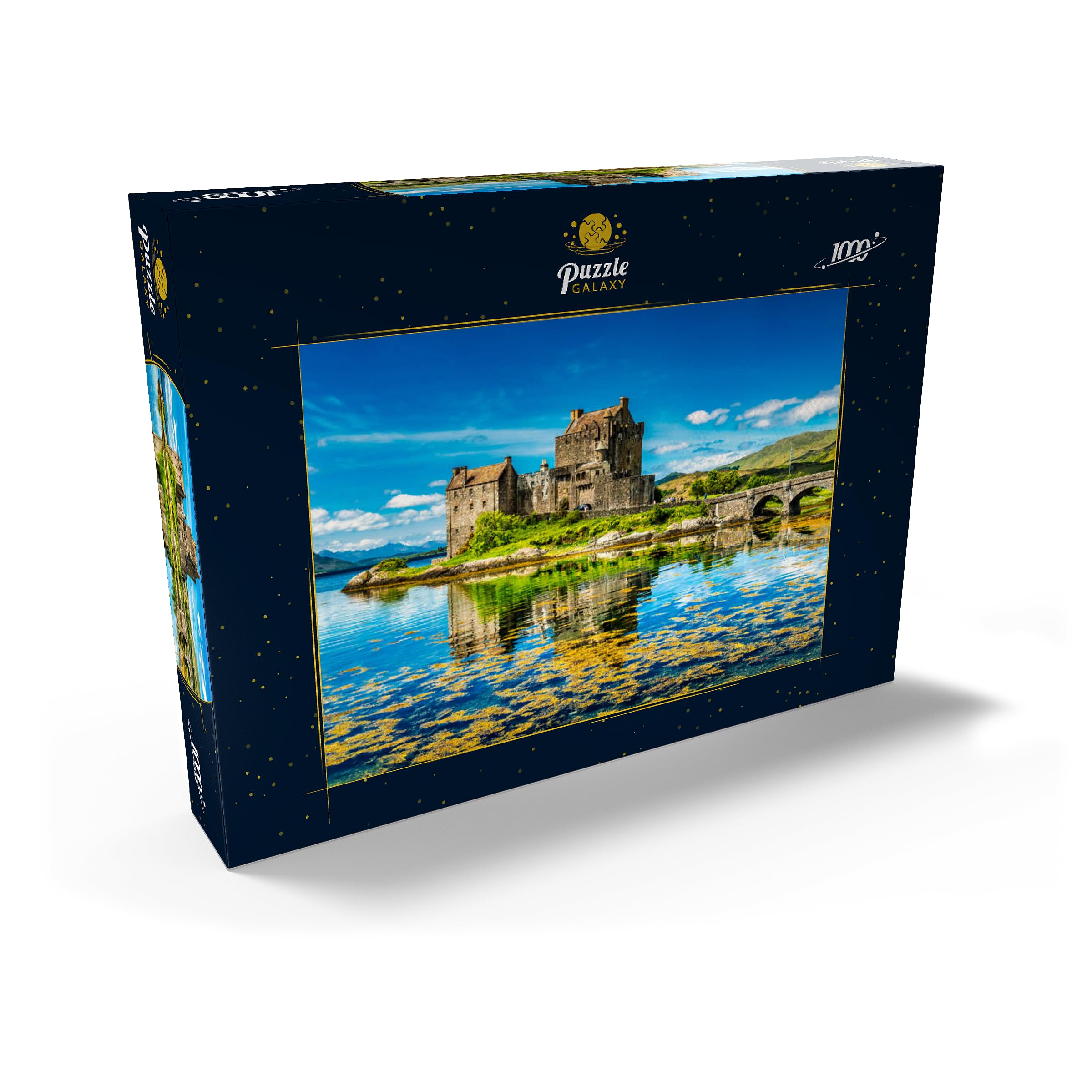 Zamek Eilean Donan W Ciepły Letni Dzień - Dornie, Szkocja - Premium 1000 sztuk Puzzle - MyPuzzle Specjalna kolekcja Puzzle Galaxy