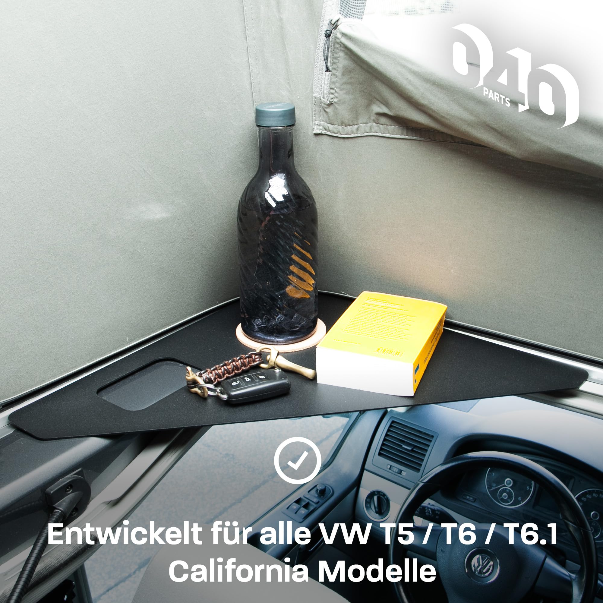 Ablagefläche schwarz für das Dachzelt deines VW T5 T6 T6.1 California - Regalboden Ablage Fach Mehr Stauraum