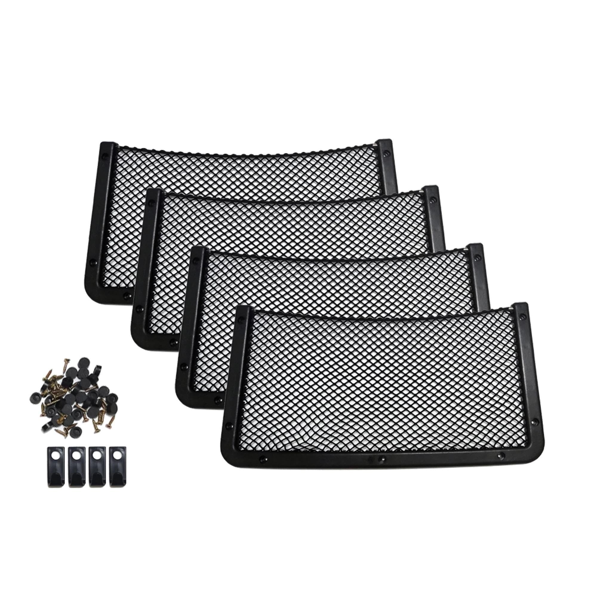 Netze 42x21cm/36x18cm/32x21cm/32x17cm Auto-Organizer-Netztasche Auto-Netztasche Telefonhalter Rack Aufbewahrungsnetz Für Auto Caravan Wohnmobil Kofferraumnetz(4 42x21cm+Hook)