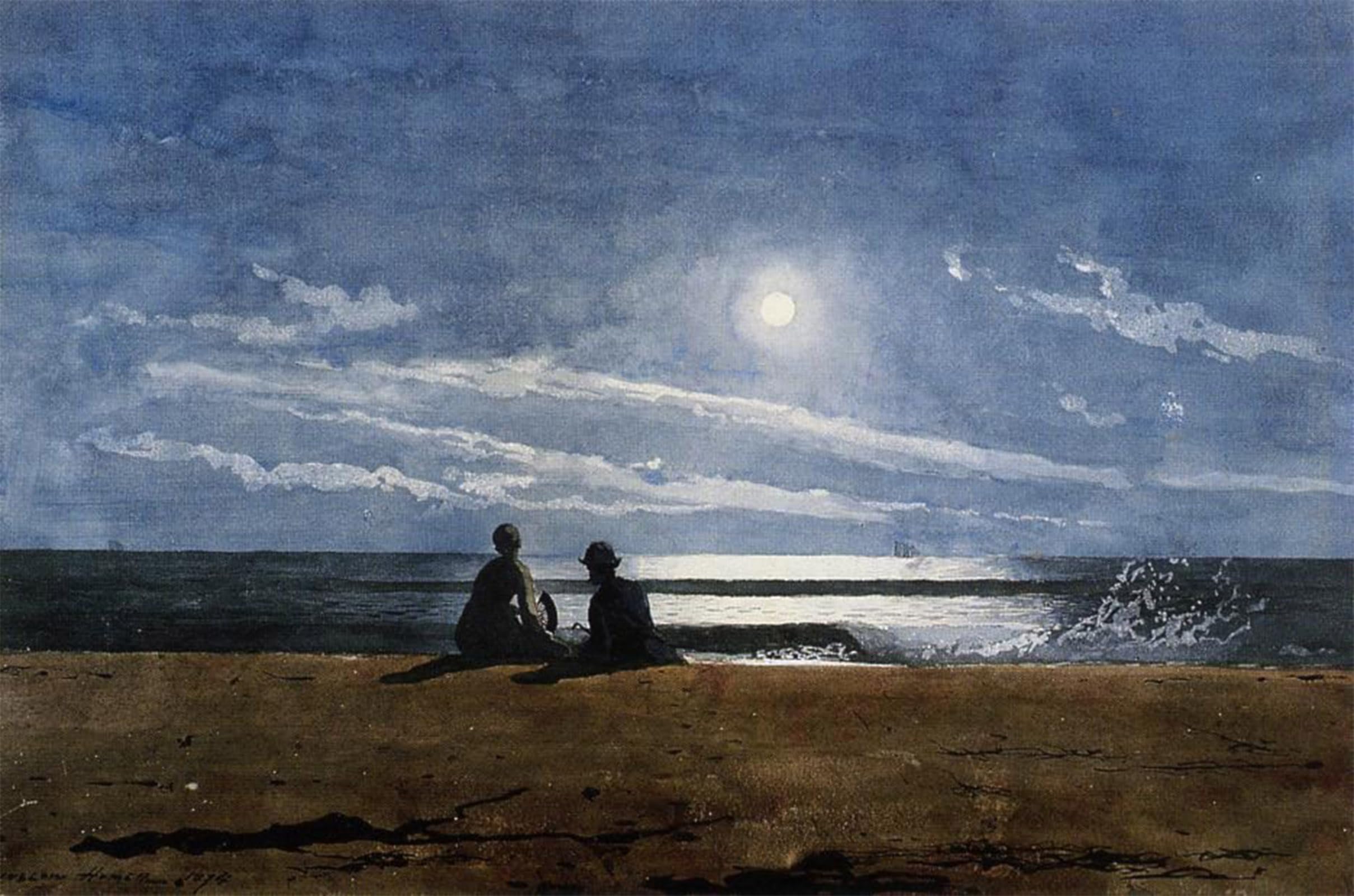 Cuadro de lienzo de Winslow Homer Luz de luna decoracion de hogar 60x90cm 5
