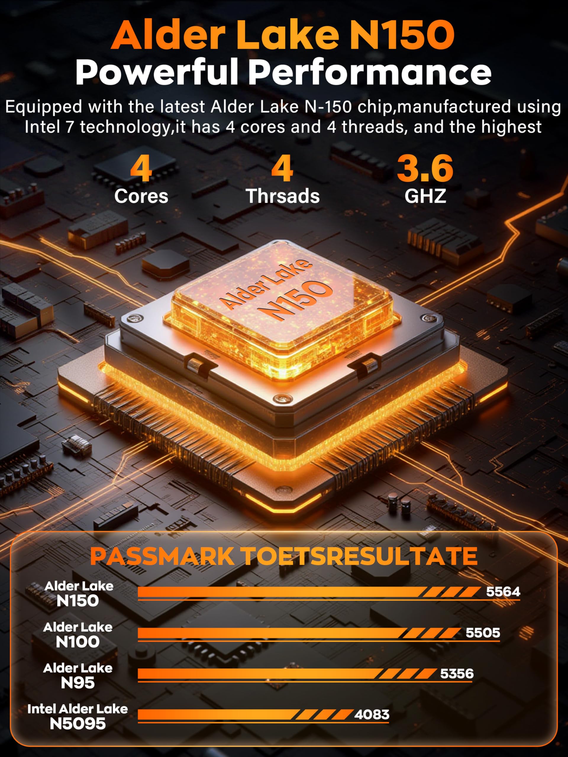 Computer portatile 3K da 16 pollici per affari e studenti, processore Celeron N150 a 4 core (fino a 3,6 GHz), SSD NVME da 512 GB 16 GB RAM, Win 11 Pro, impronte digitali, KB retroilluminato