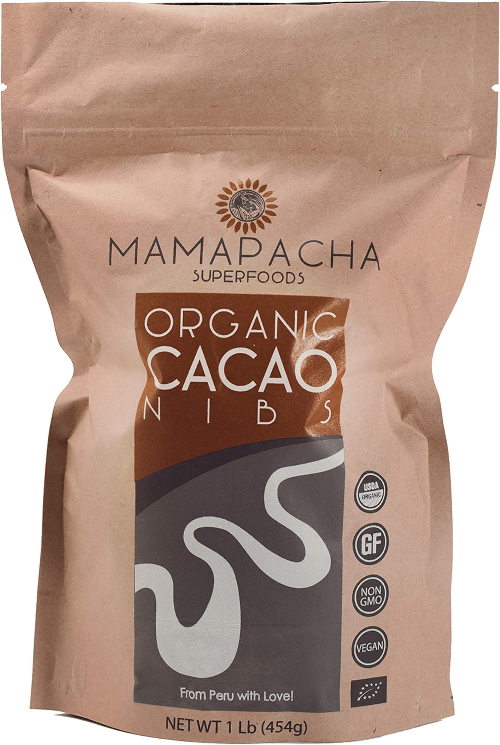 Raw Cacao Nibs Organic Unsweetened | Premium Peruvian Cacao Nibs 1Lb | USDA certified Organic | Vegan, Paleo
