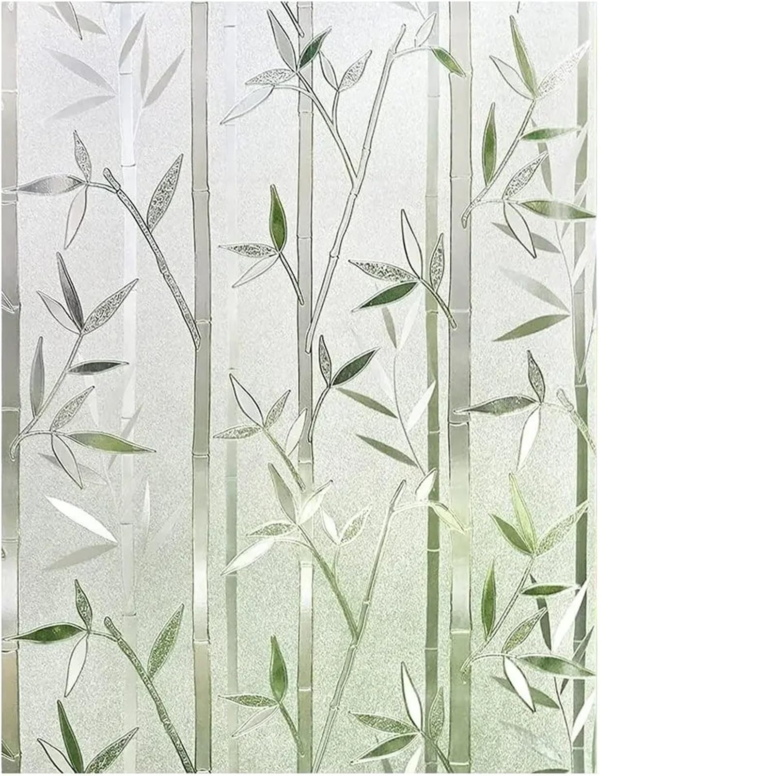 Window Film Privacy Bamboo Window Film Stained Glass Frosted Privacy Decal Decorative Cling No Glue Removable Stickers(30x500cm)