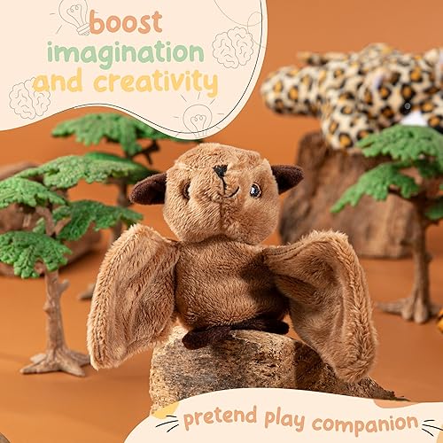 Miniatura 3 de Forest & Twelfth Minijuguetes de peluche de murciélago, paquete de 12 animales de peluche a granel, relleno de calcetines para niñas y niños,