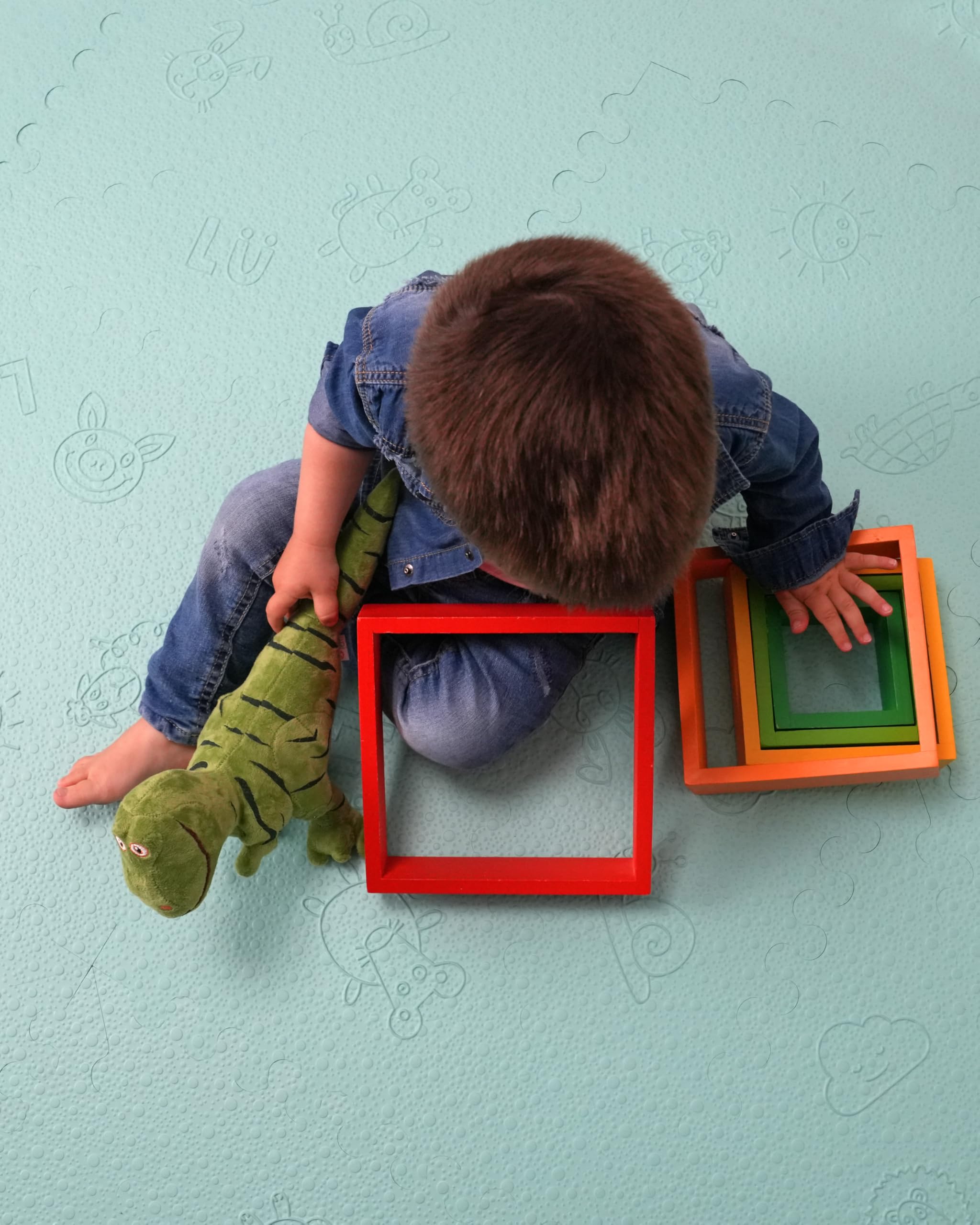 LuBabymats Mini - Alfombra Puzzle de Viaje para bebés, Suelo Extra Acolchado de Foam (EVA). Medida: 110x110 cm. Color Mint