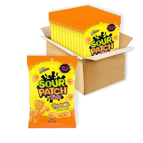SOUR PATCH KIDS Peach Soft and Chewy Candy, bolsas de 12-8.07 onzas