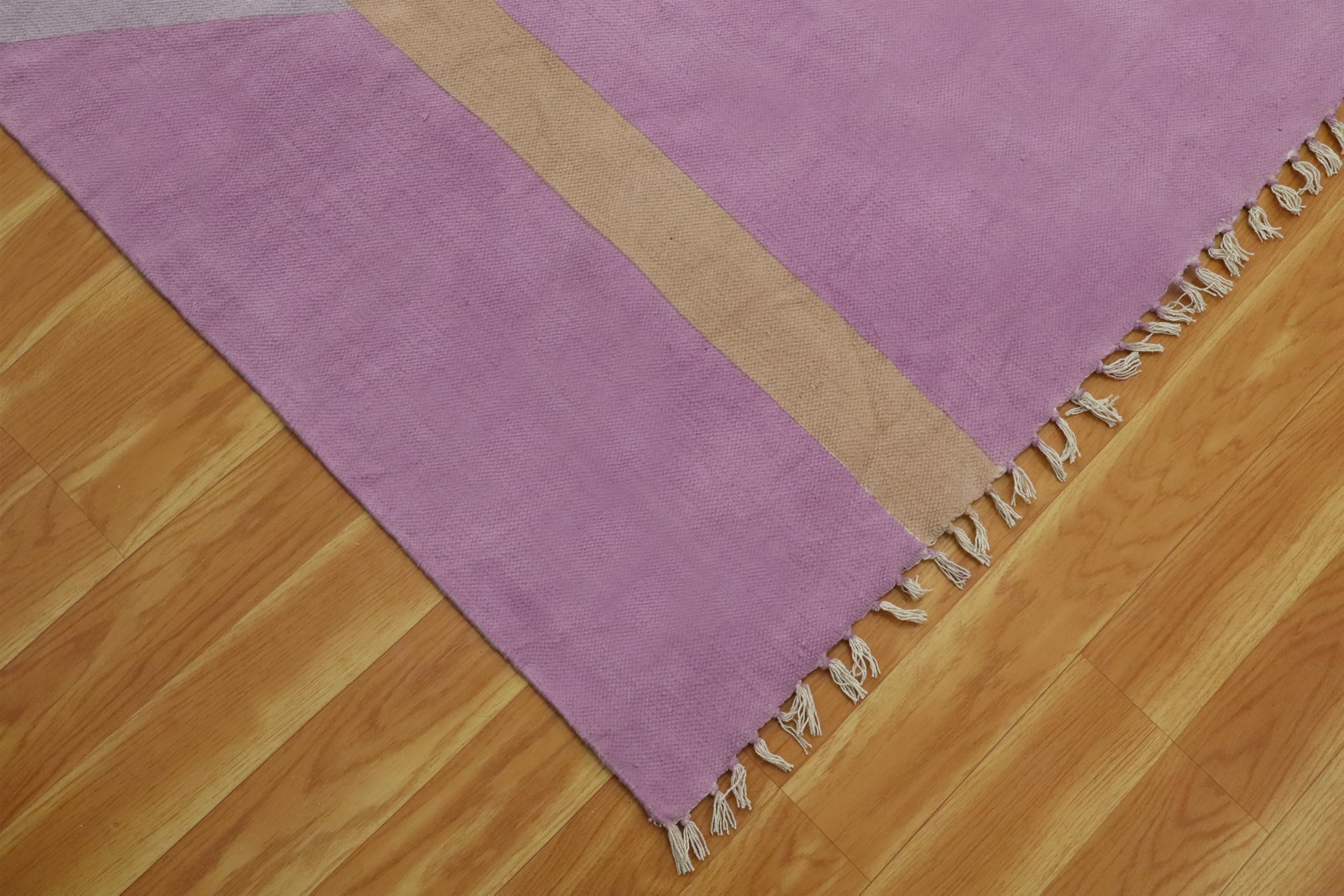 Kelim-Läufer, 10 x 30 cm, Baumwollteppich, rosa und orange, flach gewebt, geometrisch, 0,48 cm, handwaschbarer Teppich für drinnen und draußen, Läufer für Flur, Treppen, Eingangsbereich