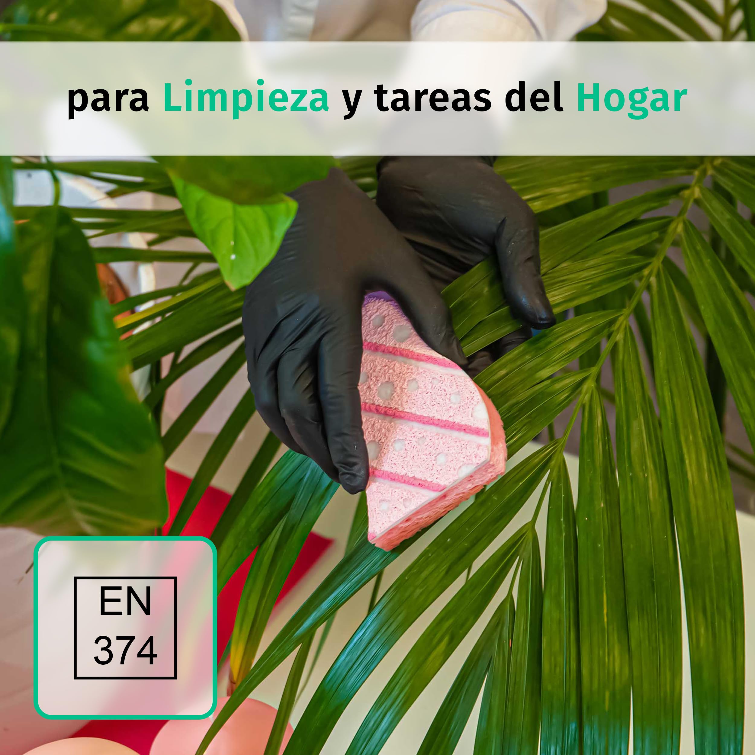SF Guantes de nitrilo L negros – 1000 (10x100) unidades, guantes desechables sin polvo, sin látex, médicos y de examen, aptos para cocina, limpieza, cosmética y uso doméstico