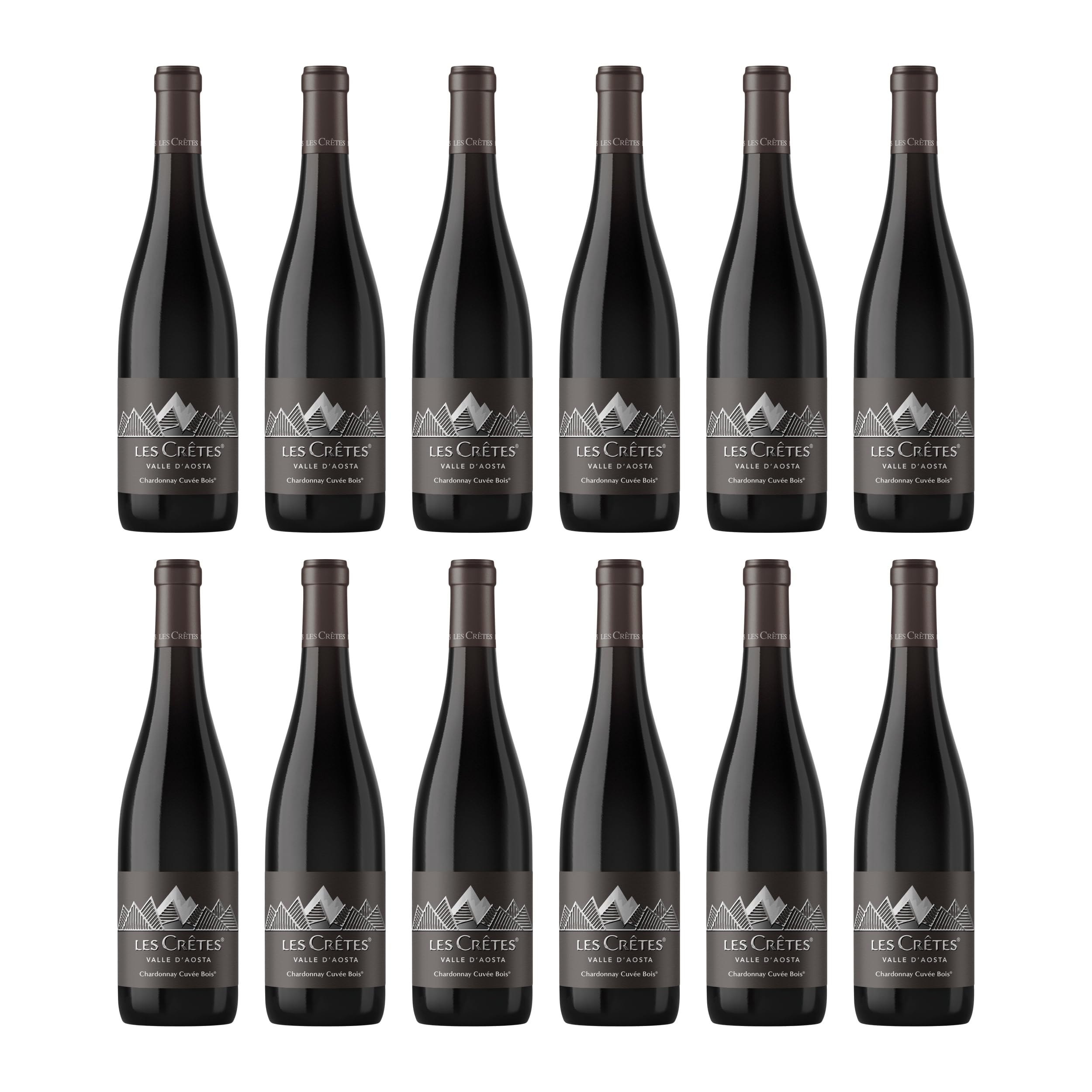 Les Cretes Chardonnay Cuvée Bois Valle d'Aosta DOP trocken Weisswein Italien inkl. Feinwert E-book (12 x 0.75 l)