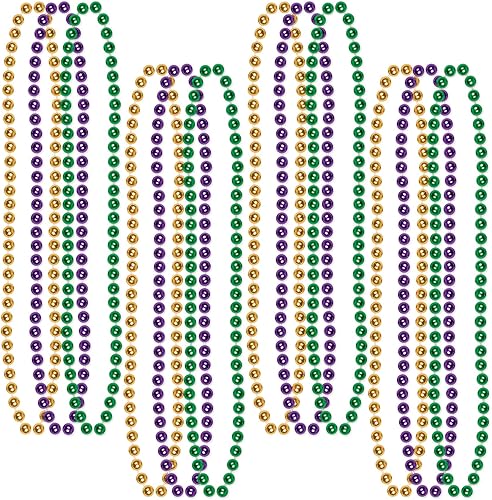 Cuentas redondas pequeñas de Mardi Gras