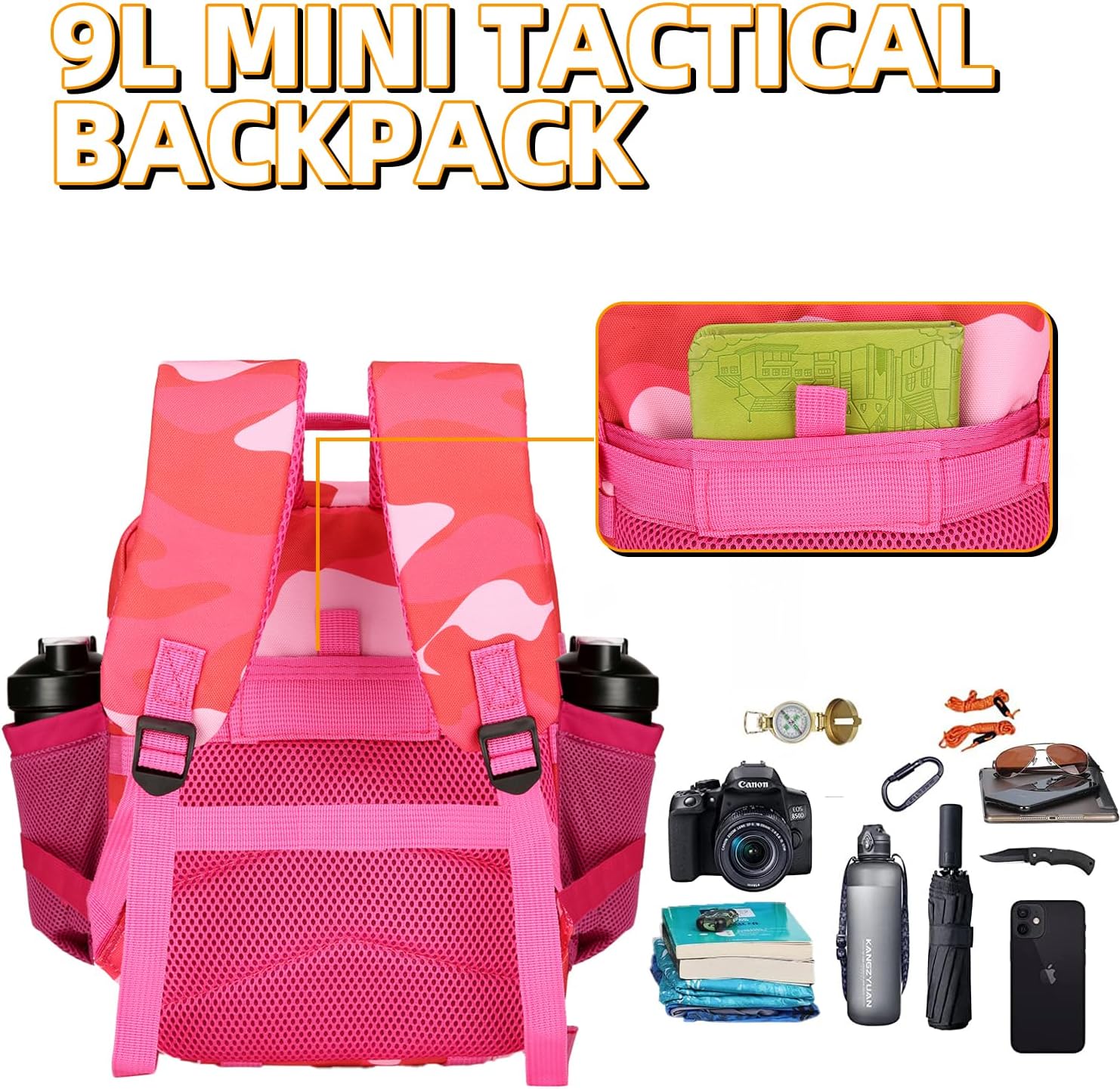 9L Mini Tactical Backpack for Men and Women Tactical Backpack Small for Hiking Small Tactical Bag Fitness Pack - Image 6