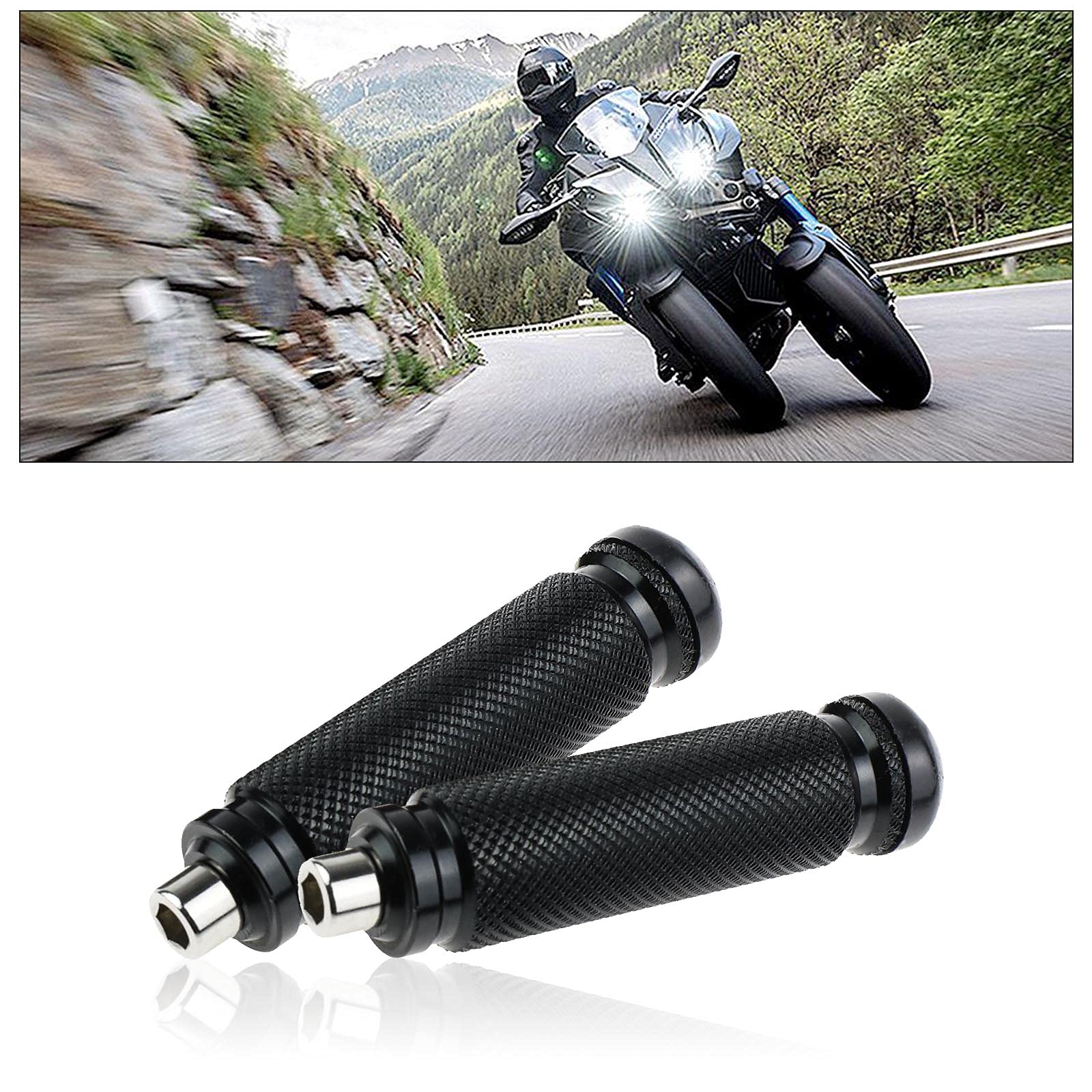 Repose-pieds Moto EMagTech – CNC Aluminium, Universel 8mm, Noir, Paire, Pour Siège Arrière