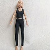 1/12 Scale Female Action Figure Clothes T-Shirt + Pants for 1:12 6inch Female TBL Action Figure Doll Clothes (Black)