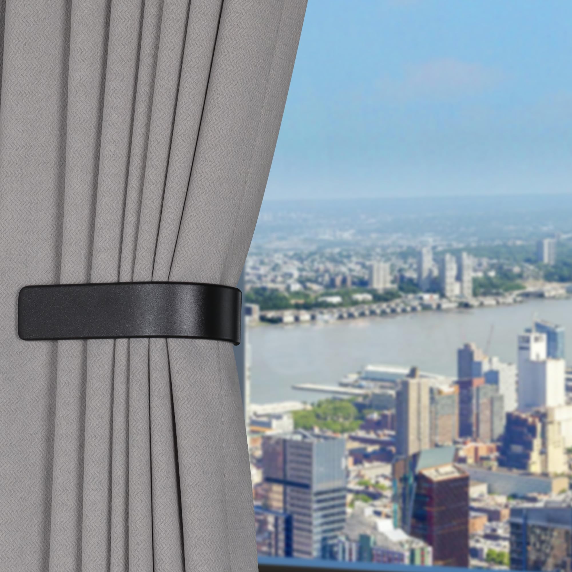 Lwiiom Vorhang-Raffhalter 2er Set - U-förmig Gebürstet Nickel Wandmontage