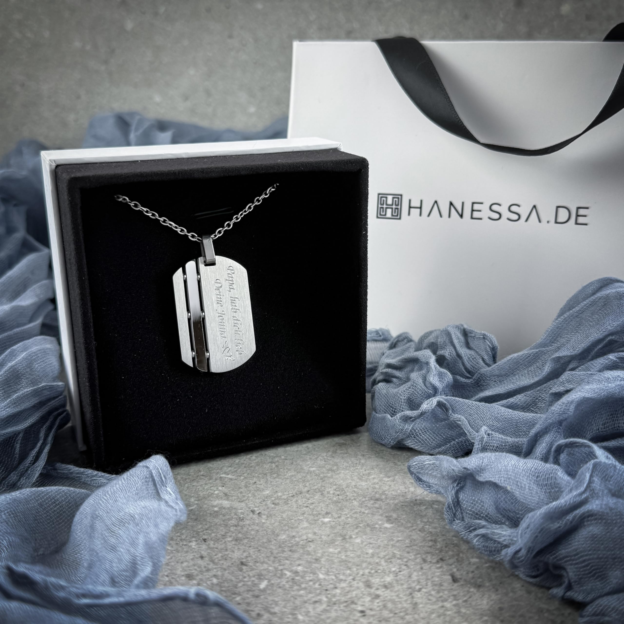 2 Stück Personalisierte Kette mit Gravur Edelstahl 50 cm mit Anhänger Herz Puzzle - Personalisierte Geschenke für Damen Herren Freundin Freund - Partner Halskette für Sie und Ihn