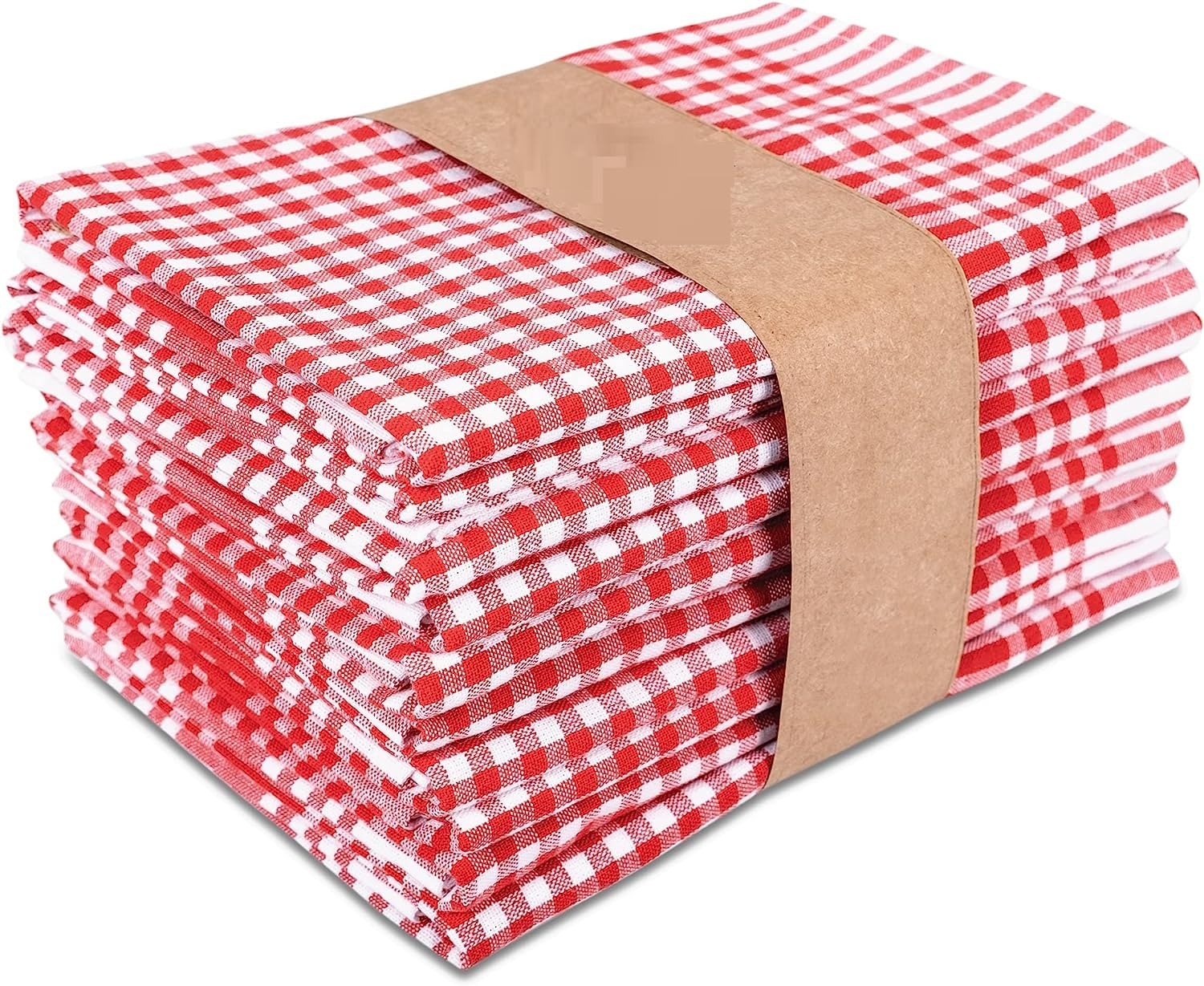 Wholesale Trade Dealz Red Pack 5 & 10 Wonderdry Large Tea Towels Set 100% Cotton Kitchen Dish Cloth Cleaning Drying Super Absorbent For Bar, Catering & Restaurant (, 5)