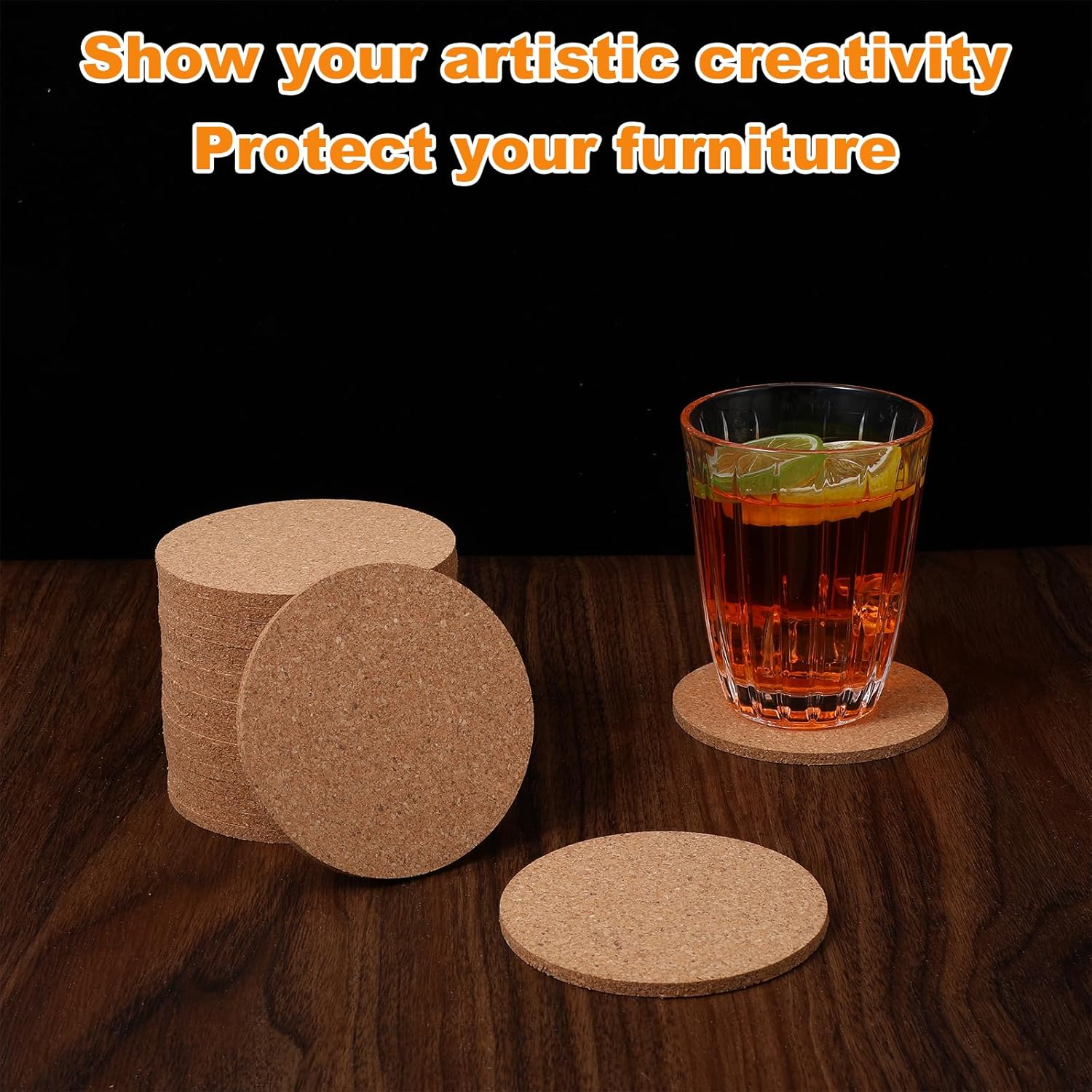 100Pcs Cork Coasters for Drinks, Bulk Blank Coasters DIY Crafts, 3.54inch Tea or Coffee Cork Coaster, Round Heat Resistant Bar Cup Mat for Home Tabletop Decoration DIY - Image 4