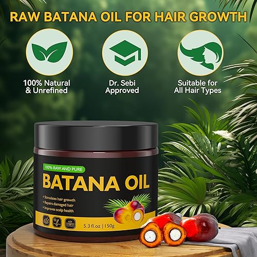 Miniatura 5 de Veakoo Aceite de batana crudo para el crecimiento del cabello, 100% puro natural, aceite de batana orgánico Dr. Sebi de Honduras, crecimiento del