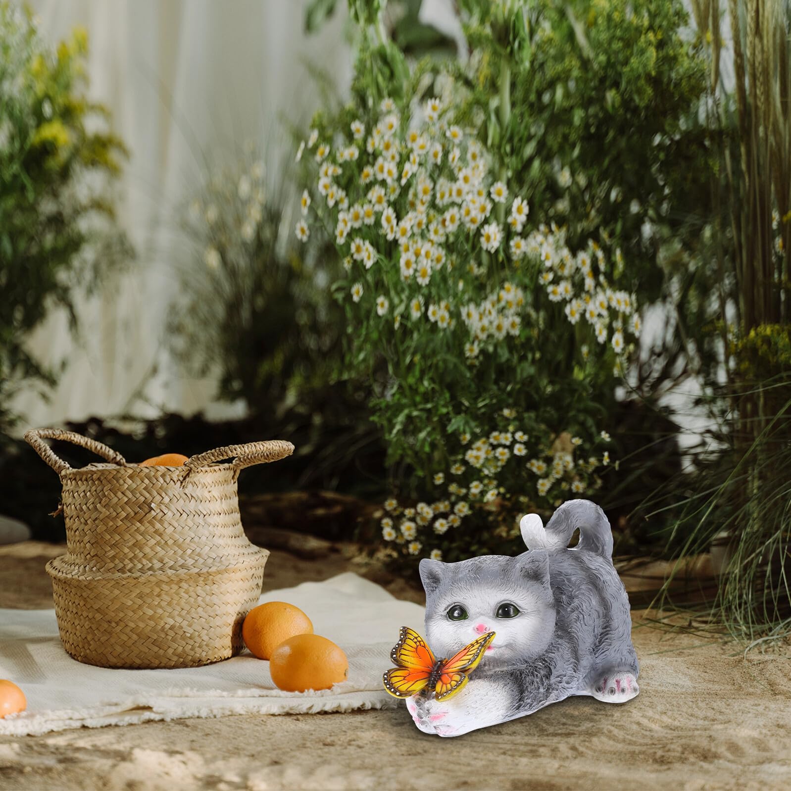 VALICLUD Lebensechte Katzenfigur aus Kunstharz Dekorative Simulation mit Realistischer Form für Garten und Raumgestaltung Einzigartige Katzen Dekofigur für Sammler und Lehrer