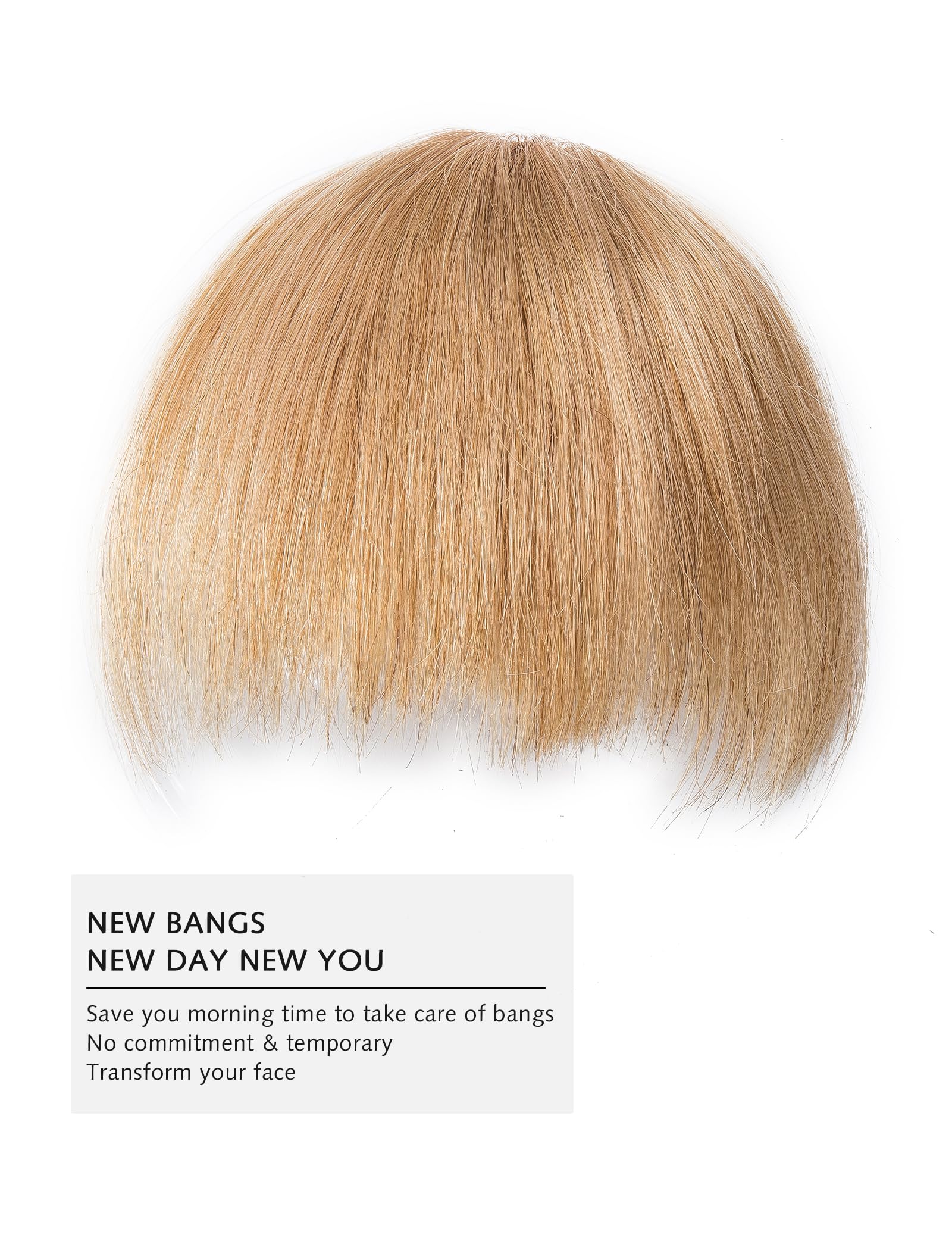 Yamel Honey Blonde Real Human Hair Unique Irregular Fringe Clip-in Bangs Hair Extension for Women - Image 2