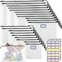 Vista 13 de 60 piezas Bolsas de Archivo de Malla Grande con Cremallera, Bolsas con Cremallera Reutilizables para Organizar el Aula, Almacenamiento