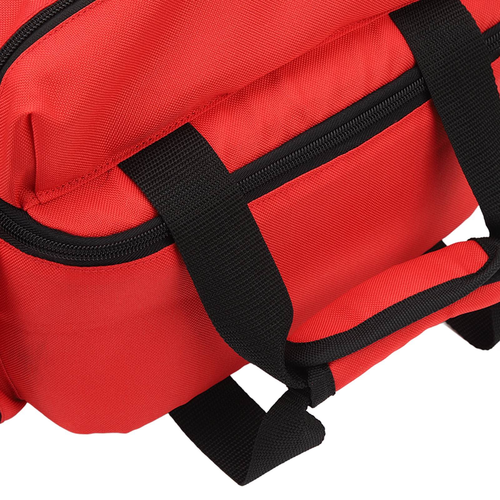 Borsa Rossa per Pompieri, Borsa per Primo Soccorritore di Grande capacità, Borsa per Pompieri con Spallacci Doppi, Zaino Medico di Emergenza Durevole, Forniture Facili da