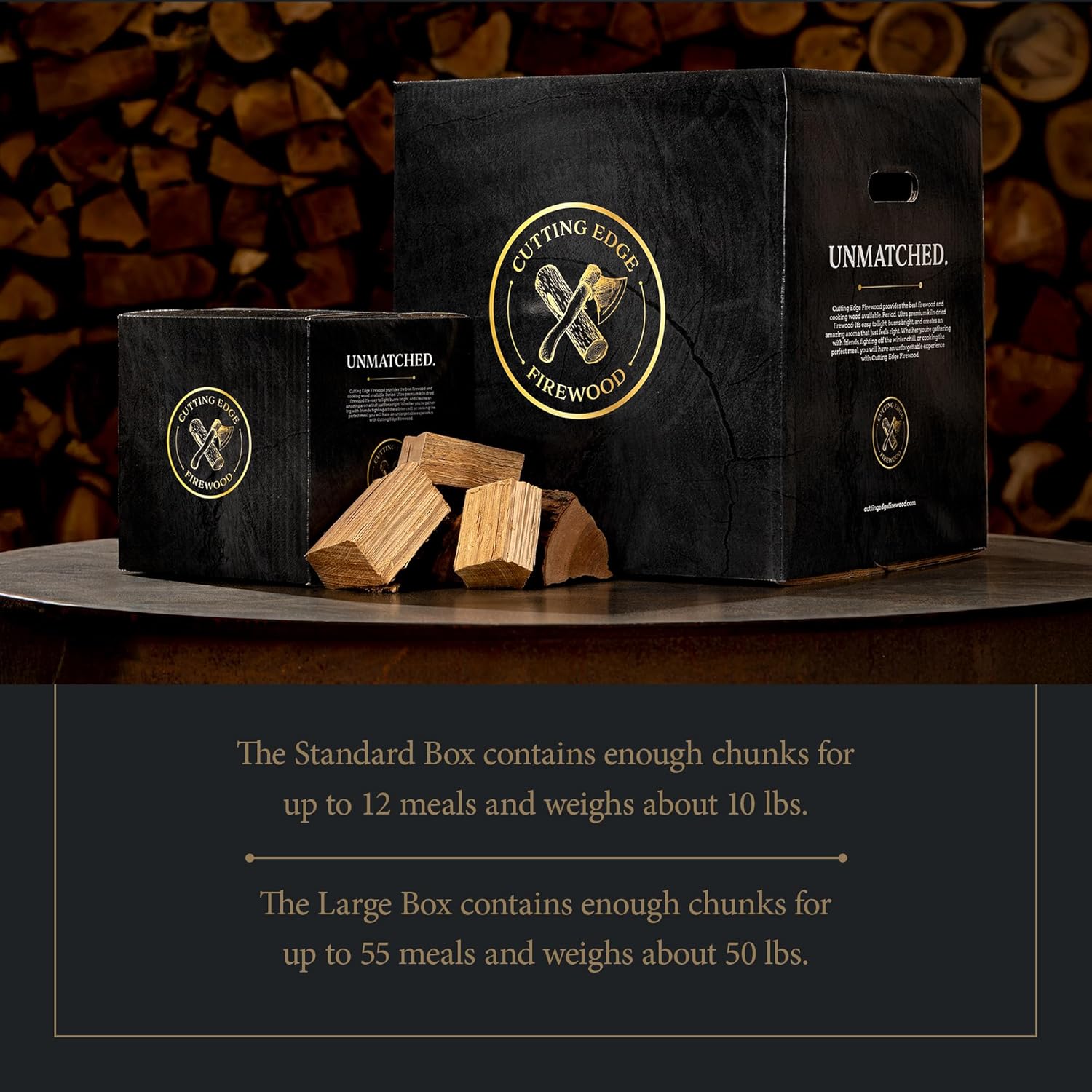 Cutting Edge Firewood - Cherry Smoking Wood Chunks – Large Box (50 lbs) Sweet, Fruity BBQ Flavor with Rosy Finish | Premium Cherry Wood for Smokers, Grills & Kamado Cookers Clean-Burning & Flavorful