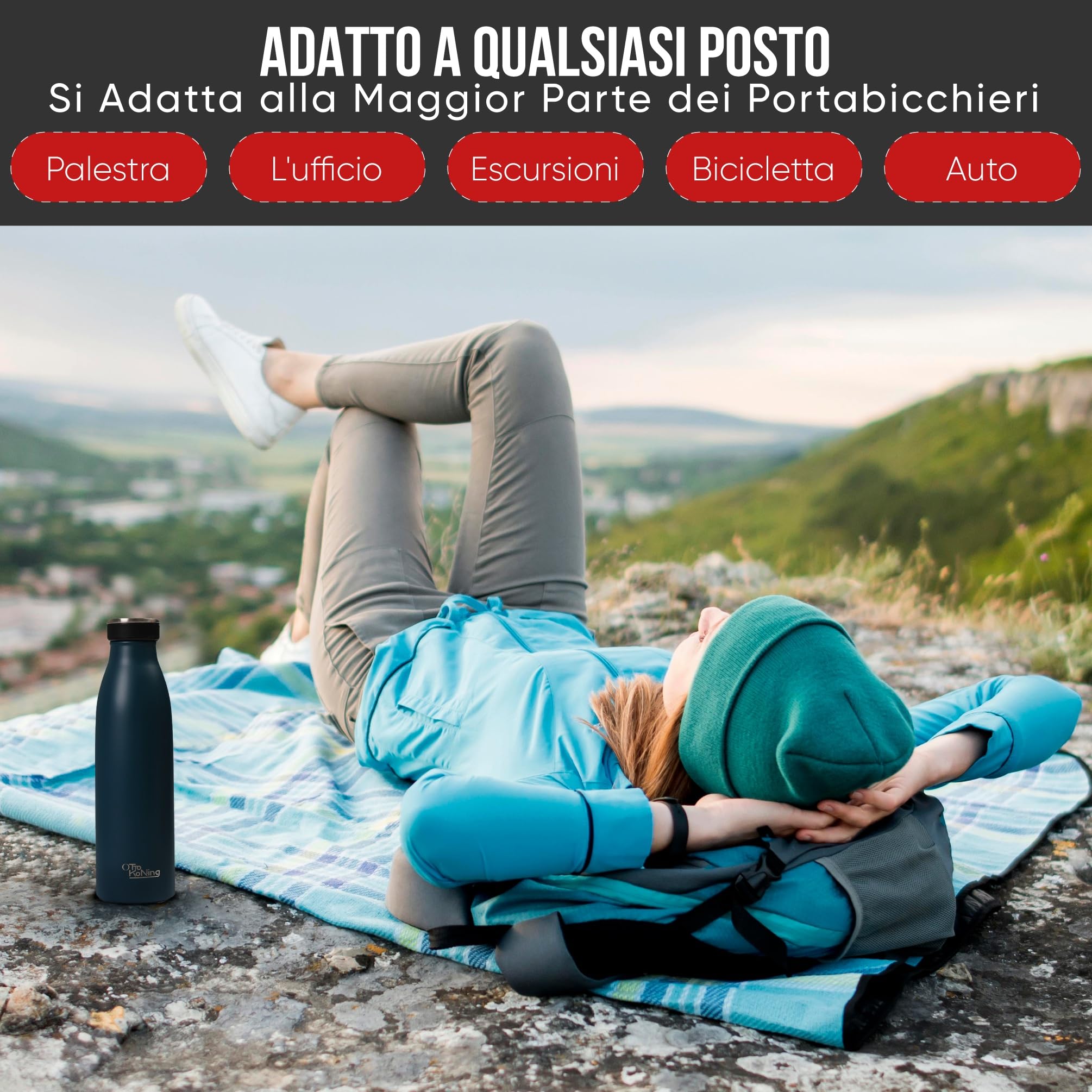 Borraccia Termica Otto Koning 500ml - Mantiene Caldo 12h E Freddo 24h, Senza BPA - Foto 9