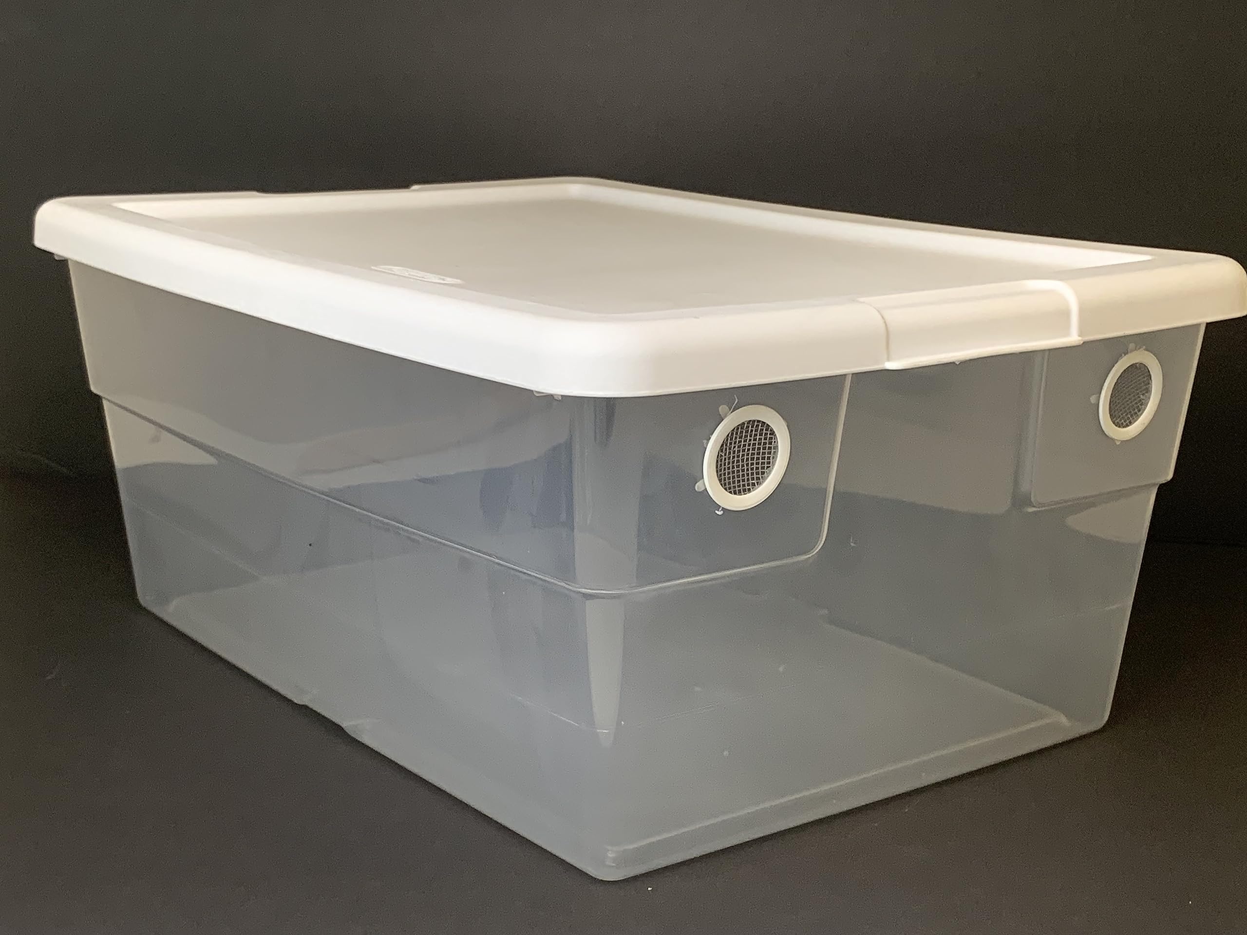 Vented Vivarium 16 Quart Container with 2 Vent Terrarium for Isopods, Reptiles, Scorpions, and Other Invertebrates