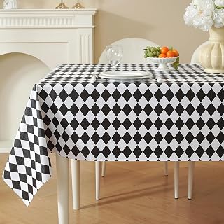 Rectangle Table Cloth, Vinyl Tablecloth, 60" x 102", Black