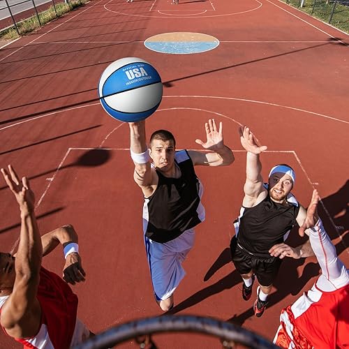 Miniatura 6 de Libima 6 unidades de baloncesto de tamaño oficial 5 6 7 baloncesto interior al aire libre 2 colores impreso baloncesto de goma con bomba para