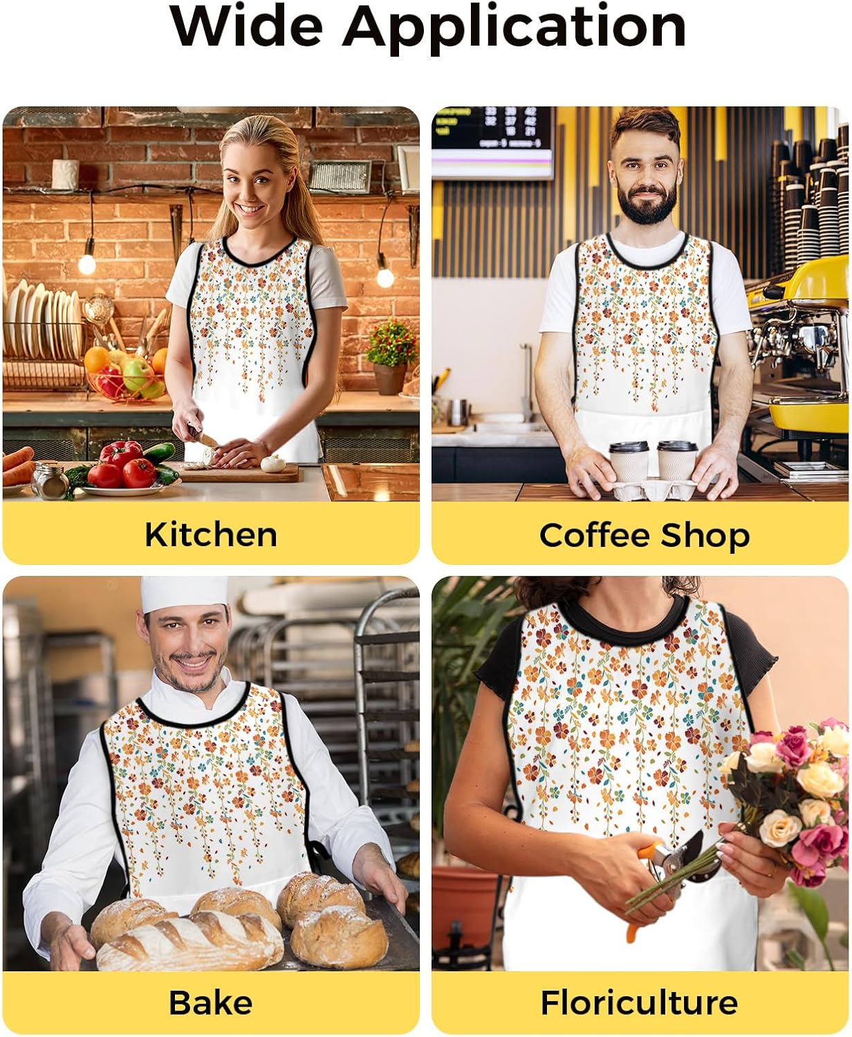 Rustic Farm Red Truck Cobbler Aprons with 2 Pockets for Women Men, Independence Day Star Striped