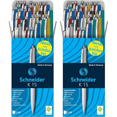 Schneider K15 Kugelschreiber - Blaue Schreibfarbe - 50er sortierte Farben # 3080 4004675130808 Schneider K15 Kugelschreiber - Blaue Schreibfarbe - 50er sortierte Farben # 3080 4004675130808