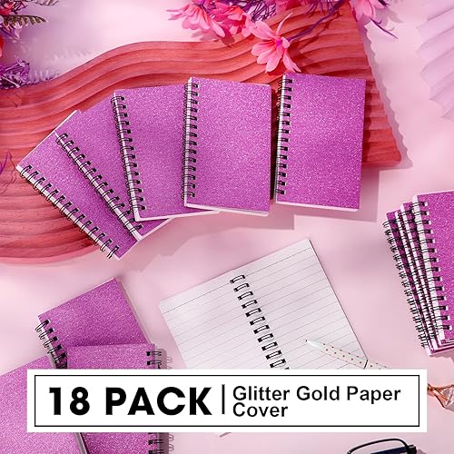 Vista 106 de Jutom 18 cuadernos pequeños en espiral, blocs de notas de 3 x 5 pulgadas, cuadernos de bolsillo pequeño a granel, mini bloc de notas con páginas