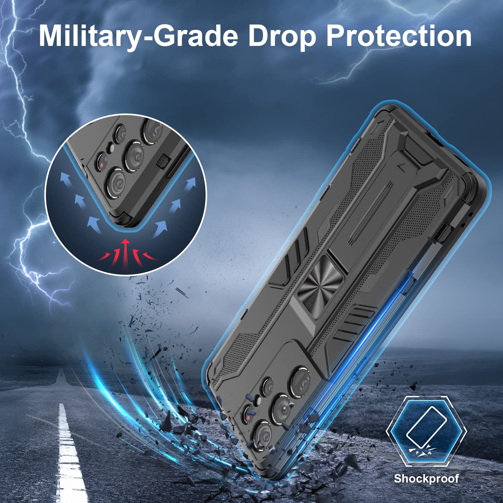 Funda para Xiaomi Redmi Note 15 Pro 5G, Carcasa Antigolpes con Soporte anular metálico, Case Protectora de Grado Militar, Azul — view 611