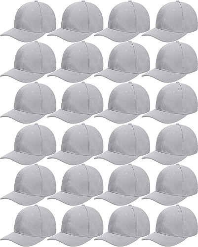 Handepo 24 piezas de gorra de béisbol en blanco ajustable con correa trasera, gorra de camuflaje en blanco lisa, unisex, para camioneros, hombres y