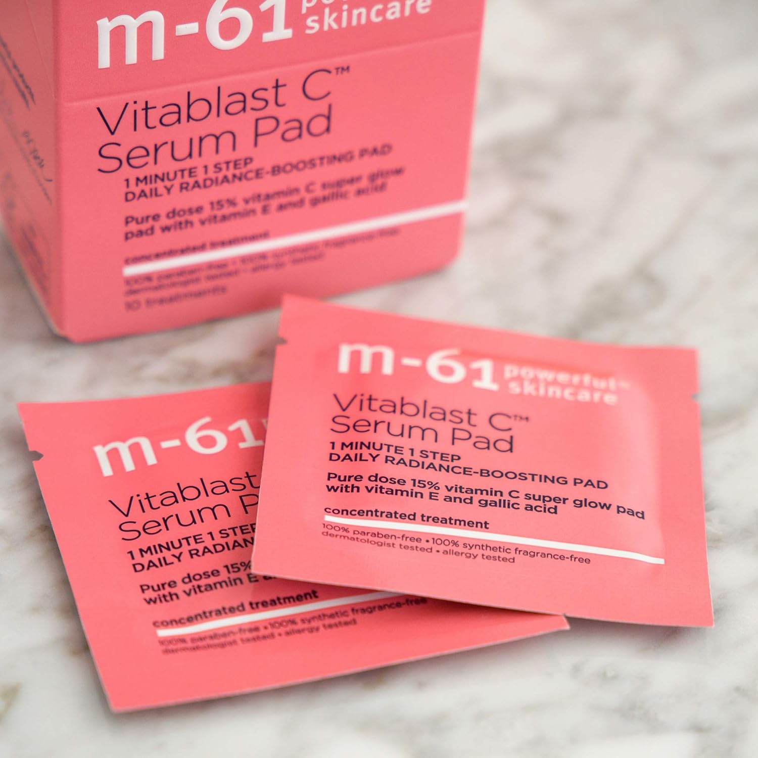 m-61 Vitablast C Serum Pad | Serum Pad With A Pure Dose Of 15% Stabilized Vitamin C - 30 Treatments - Image 3