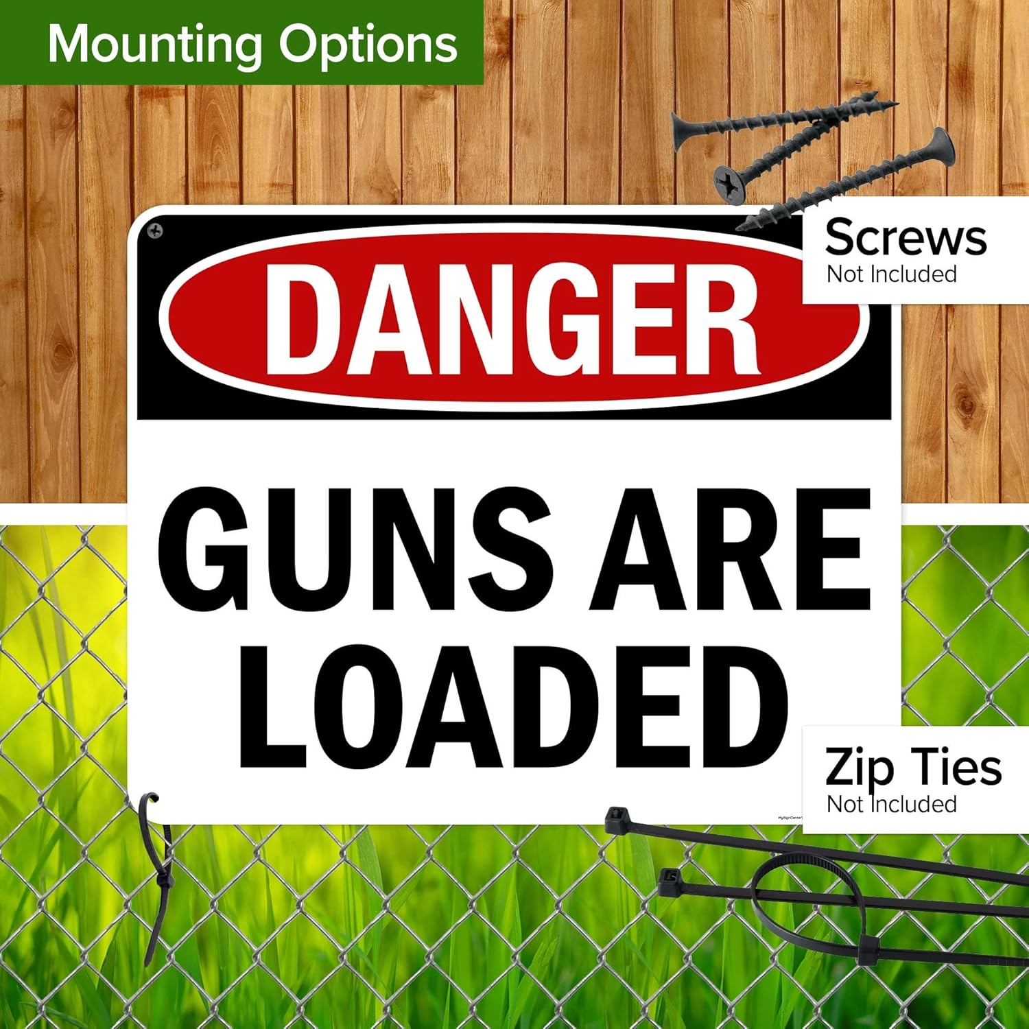Danger Guns Are Loaded Sign, 24x30 Inches, 55 mil thick HDPS (high density polystyrene), Made in USA by My Sign Center