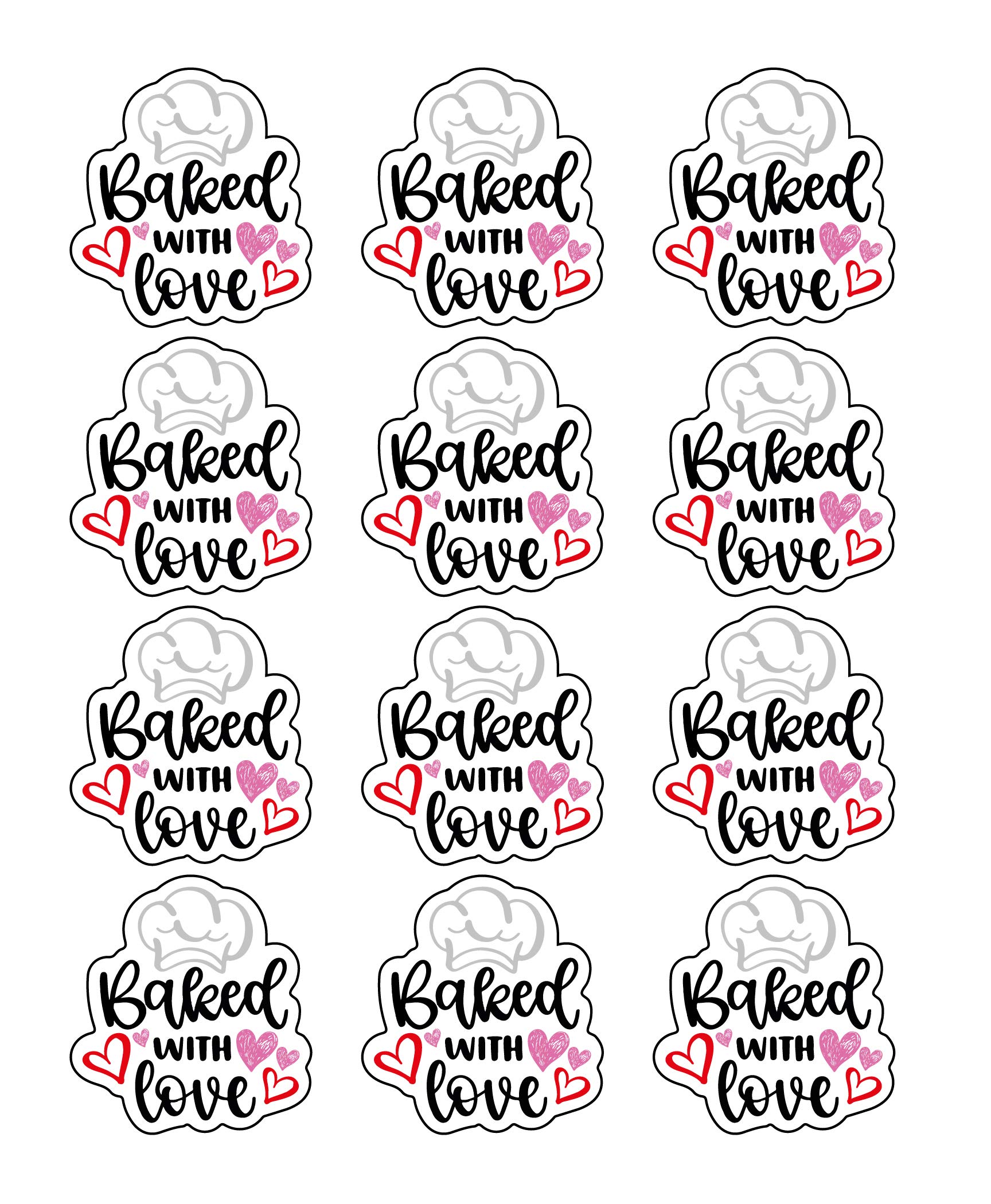 D2C 'Baked with Love' Stickers, Perfect for Your Homemade Cookies, Cakes, Muffins and Other Goodies (90)-image-13
