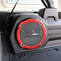 Vista 6 de JeCar Cubierta para altavoz de subwoofer de tronco, accesorios interiores de ABS compatibles con Jeep Wrangler 2018-2023 JL JLU Rubicon, rojo