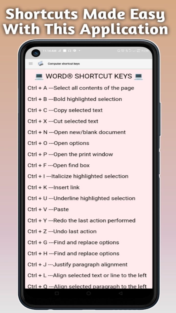 Computer Shortcut Keys - App on Amazon Appstore