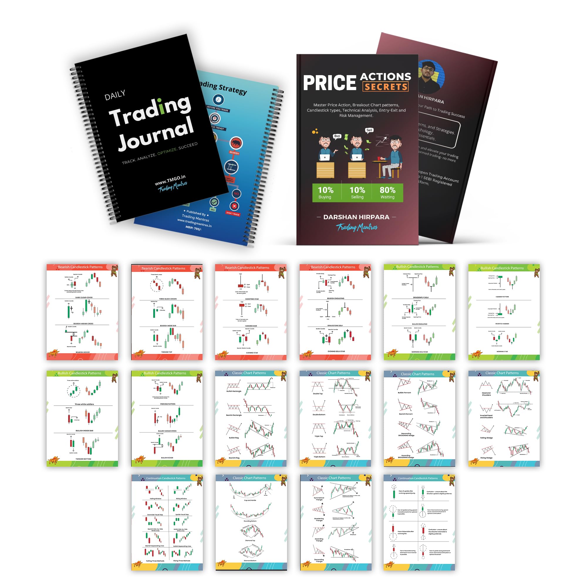 Trading Mantras Bundle: Top Trading Books for Beginners, Technical Analysis, and Chart Pattern Secrets (Classic Journal, English)