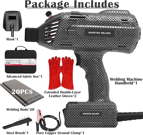 Miniatura 6 de Soldador de mano, soldador portátil 20-140A, 110V, inversor IGBT, soldador de mano, 20 varillas de soldador portátil de mano, pistola de soldadura