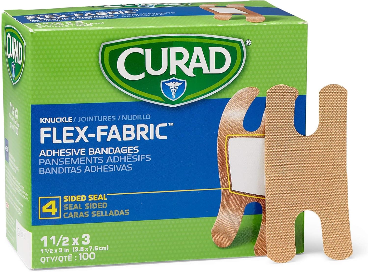 Medline Curad Fabric Adhesive Bandages, Natural, 50 Count : Health & Household