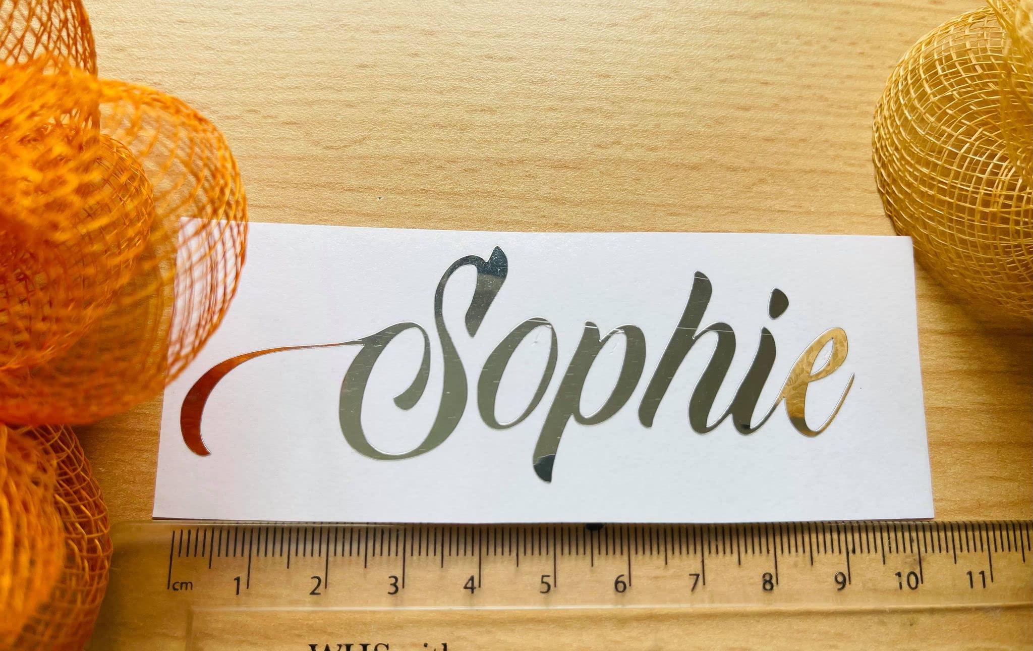 Murrielle Ltd Mettallic Silver Personalised Name Sticker Vinyl Decal Water Bottle Wine Glass Lunch Box Hen Do (Mettallic Silver)